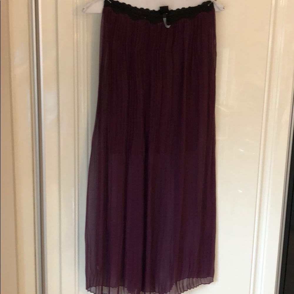 Pleated sheer skirt